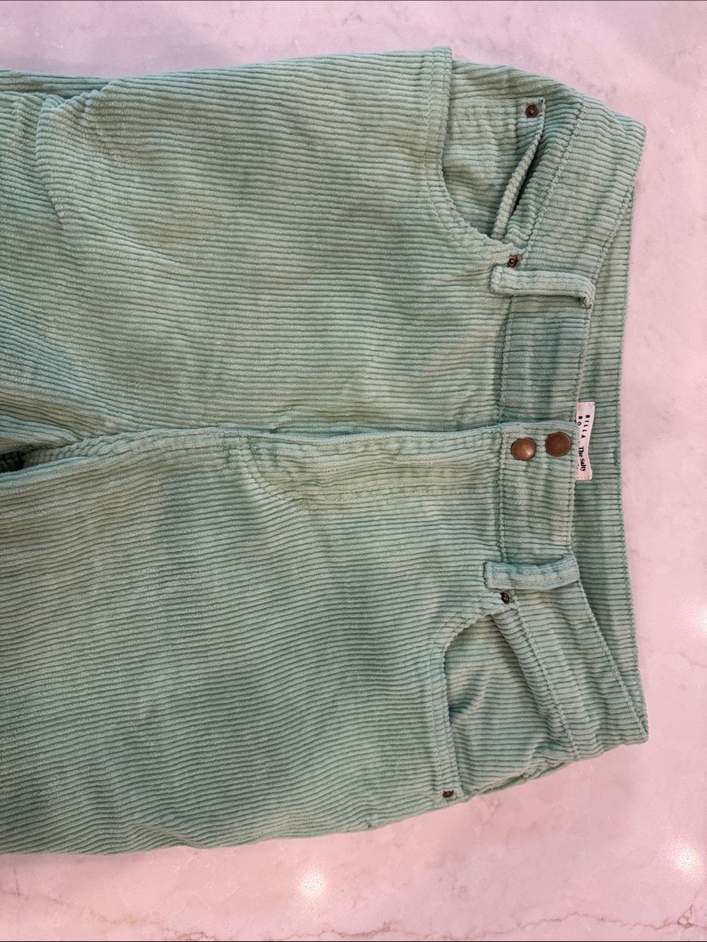 Billabong Light green Corduroy High-Waist Pants